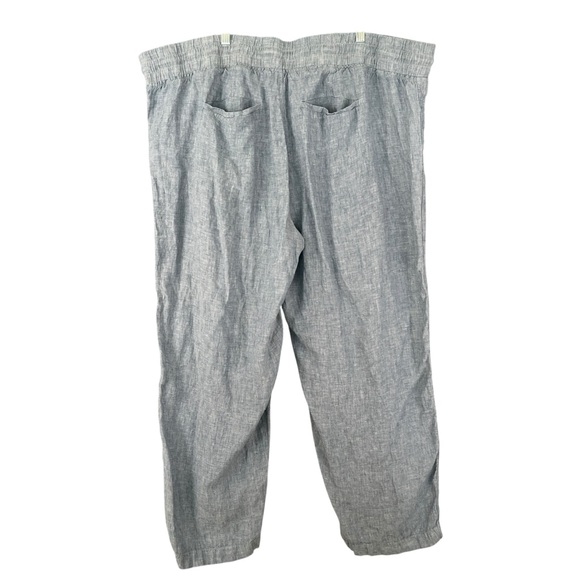 ATHLETA Cabo Linen Wide Leg Zip-Pocket Drawstring Pants Chambray Blue Size 24 - Picture 2 of 12